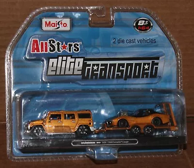 Maisto All Stars Elite Transport Hummer H2 Suv / 1969 Corvette Coupe • $39.95