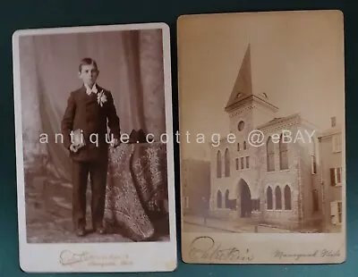 LOT Antique 2 MANAYUNK PA PHOTOGRAPHS CHURCH And BOY CONFIRMATION #1 • $48.95