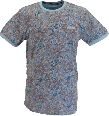 Lambretta Mens Sky Blue Paisley T-Shirt • £18.99