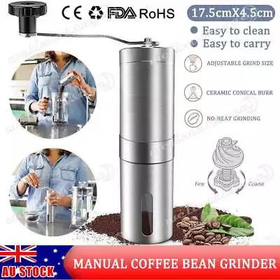 Stainless Steel Coffee Bean Manual Grinder Spice Nuts Grinding Mill Hand Tool OZ • $13.25
