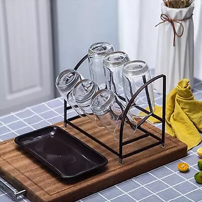 Luxury Steel 6 Cup Hooks Drainer Holder Tree For Glasses Bottles Kitchen • $41.28