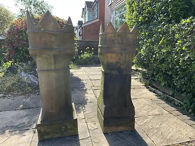 £50 • Buy 2 X Victorian Glazed Chimney Pot With Crown Top