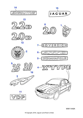 Jaguar Genuine Trunk Lid Badge Spare Part Fits X-Type 2001-2010 Classic C2S30512 • £49.28