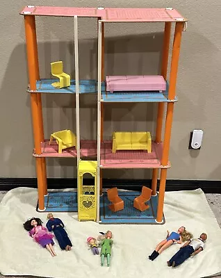 Vintage 1977 Mattel Barbie Townhouse 3 Story Elevator  With Furniture • $55