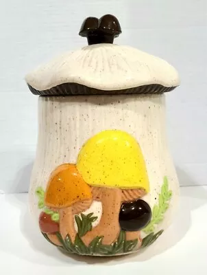 Vintage Large 1970s Arnel's Ceramic Mushroom Cookie Jar Storage Canister 10.5” • $35