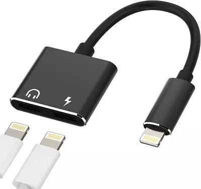 Iphone Headphone Adapter Dual Lightning Jack Dongle(2In1)Apple MFI Certified ... • $12.44