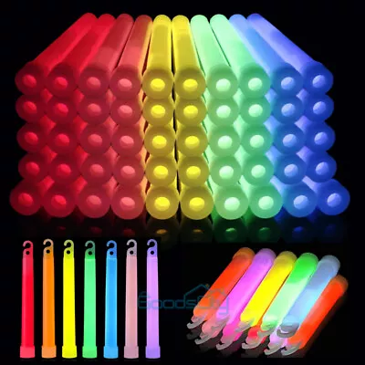 $21.75 • Buy 24-96 Ultra Bright 6  Large Glow Sticks Bulk - Emergency Light Sticks Over 20Hr 