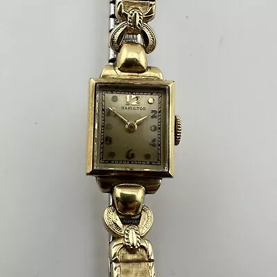 Vintage 14k Gold Filled Hamilton 911 Ladies Watch 17 Jewels Runs And Keeps Time • $4.99