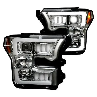 Chrome Mustang Tri Bar Style Projector Led Headlights Fits 2015-2017 Ford F-150 • $1619