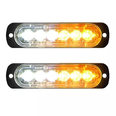 Car Truck Emergency Strobe Light 6 LED Amber White Flashing Warning Hazard Light • $13.99