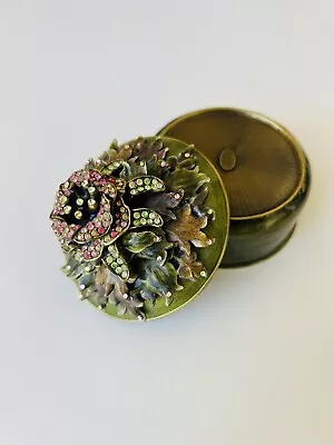 Jay Strong Water  Bejeweled Swarovski Enameled Flower  Trinket Box • $104.99