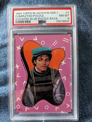 1984 Topps Michael Jackson Stickers Michael Jackson #1 PSA 8 • $7.99