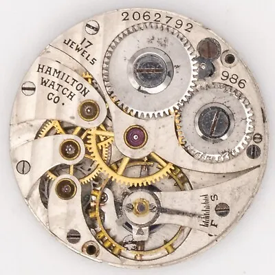 Vintage Hamilton Caliber 986 17-Jewel Wristwatch Movement Good Balance • $40