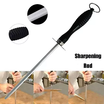 10  Pro Sharpening Steel Knife Sharpener Rod Stainless Sharp Stick • $13.39