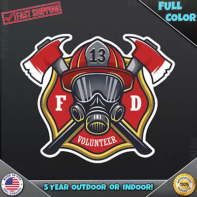 Volunteer Firefighter Maltese Cross Fire VINYL DECAL STICKER 235 • $4.49