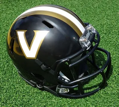 VANDERBILT COMMODORES NEW FOR 2023 BLACK FOOTBALL MINI HELMET Ships In 48 Hours • $51