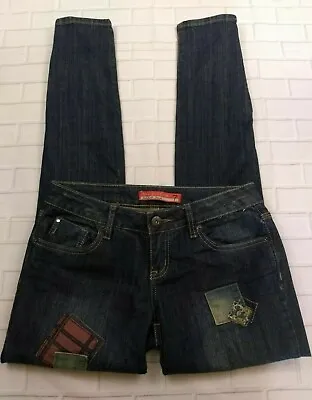 Zana DI Patchwork Jeans Size 7 Womens Straight Leg Bottom Zippers Denim  • $18