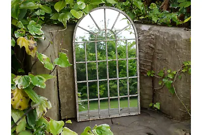 £39.99 • Buy Garden Arched Mirror Gothic Rustic Metal Frame Outdoor Home Wall Mounted 60cm