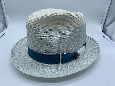 New Mens Biltomre Hat Fedora Straw Official License Kentucky Derby Usa Made Blue • $80