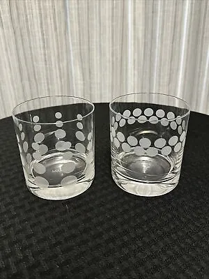 Mikasa Cheers Set Of 2 Double Old Fashioned Whiskey Tumbler Lowball Etched Glass • $49.99