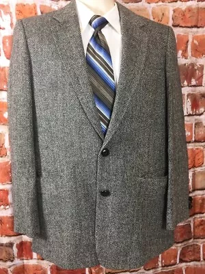 Mens Salt & Pepper Tweed Blazer Sports Coat Sz 40R (T4) • $40