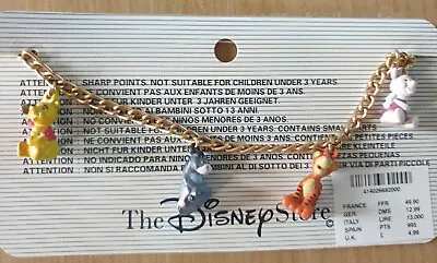 Vintage Disney Store Winnie The Pooh Eeyore Piglet And Tigger Charm Bracelet • £32