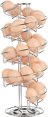 Toplife Spiral Design Stainless Steel Egg Skelter Dispenser RackStorage Display • £16.90