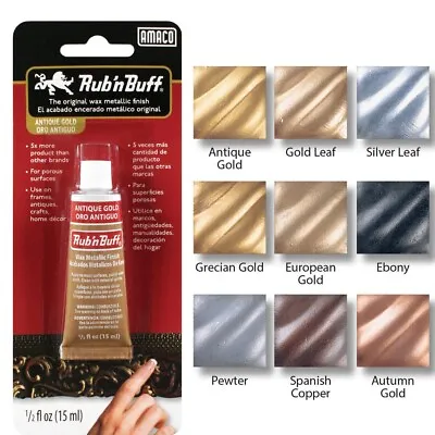 Amaco Rub N Buff Metallic Finish Pigments Wax 15ml Tubes 9 Colors Antique Crafts • $22.95