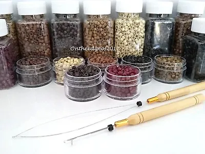 1000 Silicone MICRO Beads MICRO Rings Beads-Crimp Beads- Hair Extension Tool • $11.49