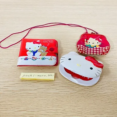 Vintage SANRIO Hello Kitty Purse Comb And Mirror Rare Red 80's Kawaii Japan • $45