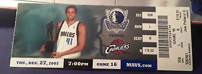 Dallas Mavericks Ticket Cavs Lebron James 29 Pts Dec 27 2007 • $36.43