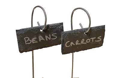£14.99 • Buy 10 Natural Slate Garden Gifts Plant Markers Label Tags Stakes Vegetables 8cmx4cm