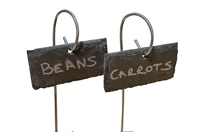 £21.79 • Buy 20 Natural Slate Garden Gifts Plant Markers Label Tags Stakes Vegetables 8cmx4cm