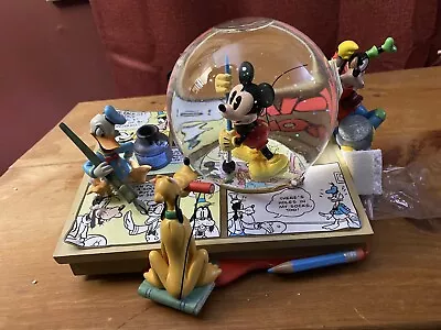 Rare Disney Mickey Mouse In The Comics Musical Snow Globe W/Box • $100