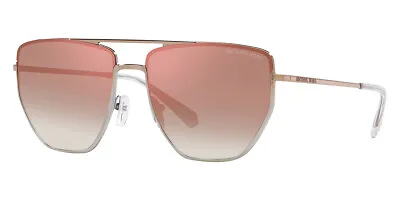 Michael Kors Women's Paros MK1126-11086F 60mm Rose Gold Silver Sunglasses • $50.99