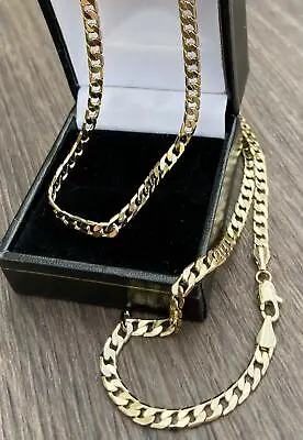 £24.99 • Buy 4mm Gold 9ct GF Cuban Curb Chain Necklace Classic Gift Men Women Gents Filled