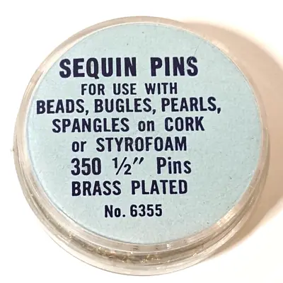 £12.28 • Buy Vintage Sequin Pins, Brass Plated For Christmas Ornament Crafts, 1/2  Pin W Case