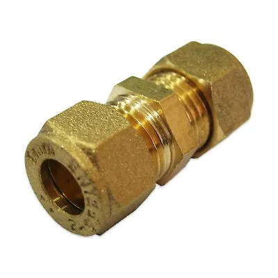 8mm STRAIGHT COMPRESSION EQUAL FITTING GAS TUBE CONNECTOR COPPER PIPE COUPLING • £7.95