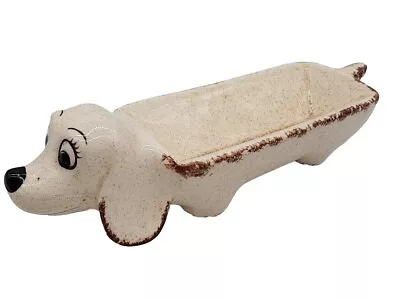 Vintage Ceramic Weiner Hound Dog Cracker/Cookie Snack 10.5  Long Tray Dish • $17.99