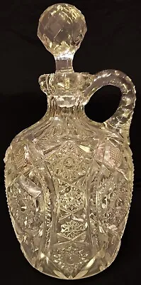 Antique 1910 Cambridge 2351 Early American Pressed Glass Whiskey Carafe Decanter • $59