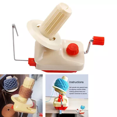 Manual Knitting Reel Machine Yarn Fiber String Wool Winder Holder Knitting • £6.69