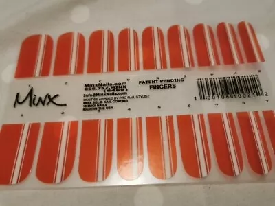 Red & Cream Stripes MINX PROFESSIONAL NAIL WRAPS NEW SALON QUALITY  • $18.65