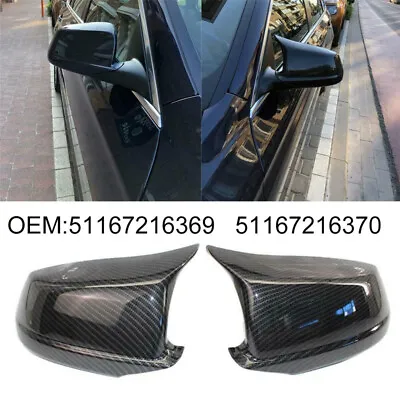 Carbon Fiber Side Mirror Cap Cover Fit For 2011-2013 BMW F10 535i 550i 530d 528i • $36.99