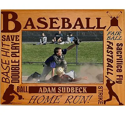 Personalized Wood Picture Frames 4x6 5x7 8x10 Baseball Team Sports Little League • $15