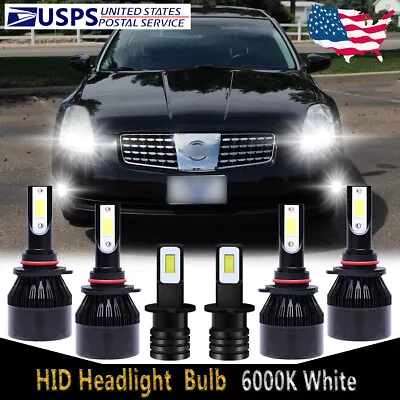 For Nissan Maxima 2004-2006 6X LED Headlight Bulbs High Low Beam + Fog Light C9B • $34.19