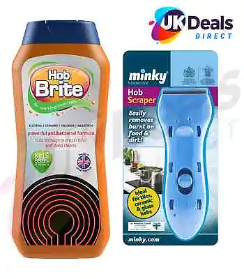£6.99 • Buy Hob Brite Hob Cleaner Powerful Electric Halogen Ceramic 300ml, Minky Scraper