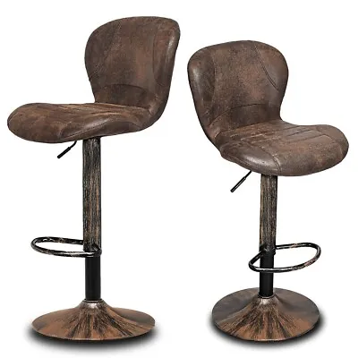 £85.95 • Buy 2PCS Swivel Bar Stool Height Adjustable Leather Pub Chair Kitchen Dining Chair