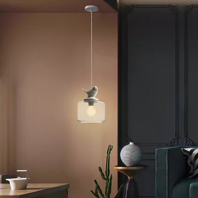 Nordic Style Bird LED Pendant Light Glass Chandelier Cafe Hanging Ceiling Lamp • $38