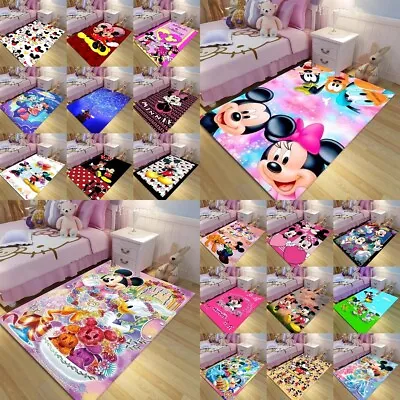 3D Mickey Minnie Mouse Floor Rug Carpet Bedroom Doormat Living Room Chair Mat UK • £8.11