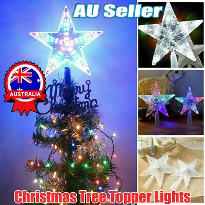 LED Tree Topper Star Christmas Decorations Top Xmas Star Light Up Glitter Xmas D • $9.62